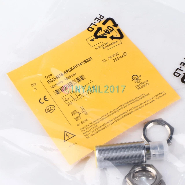 QTY: 2 Proximity Switches - Bi8U-M18E-AP6X-H1141, M18 Barrel, PNP, DC, Shielded