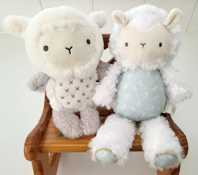 Lamb Plush Easter Toys x 2 Sheppy Kids II Ingenuity Anko Kmart Sheep White Grey