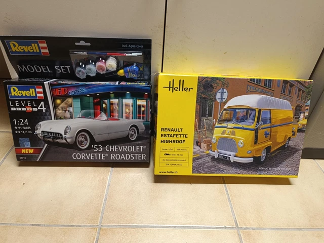 Lot De 5 Maquettes Heller Voitures Anciennes - échelle 1:43, Renault, Peugeot, Citroën