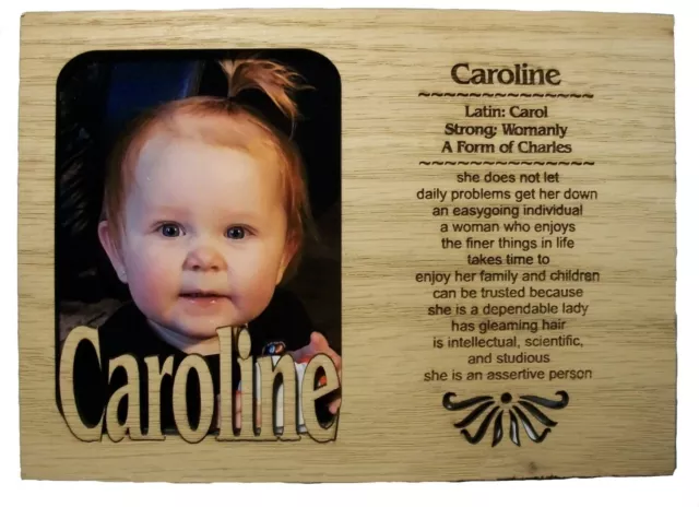 Personalized Name Profile Laser Engraved Wood Picture Frame Magnet