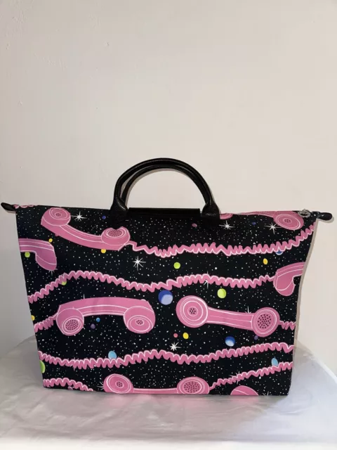 🔥New Longchamp Jeremy Scott Pink Telephone Space Bag Le Pliage💓