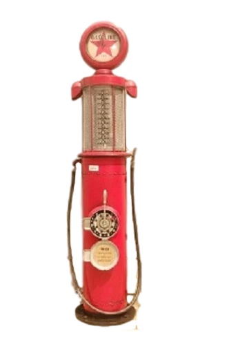 Kunibert Tanksäule Zapfsäule - 180cm Hohe Dekosäule Mit Beleuchtung Rot/Schwarz