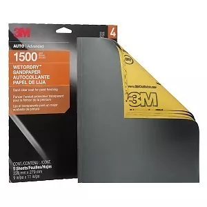 3M Sandpaper Wet or Dry Sheets, 1500 grit, 9 x 11 inch, 32023