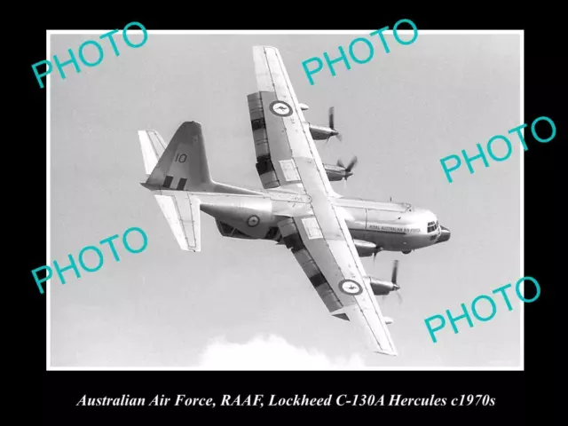 HISTORIC AVIATION PHOTO OF RAAF AUSTRALIAN AIR FORCE LOCKHEED HERCULES c1970s