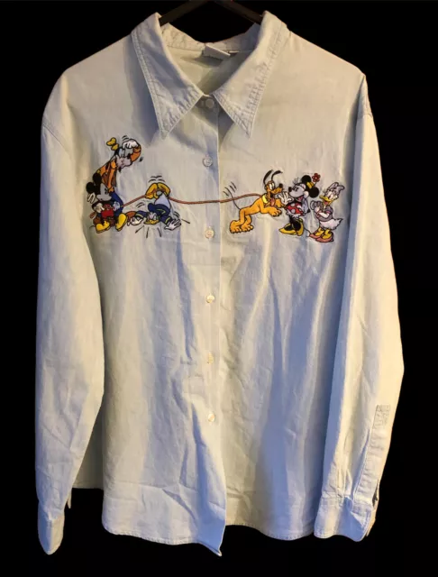 CAMICIA VINTAGE DISNEY Store Topolino Amici abbottonata ricamata donna media EUR 35 96 PicClick IT