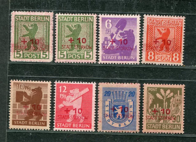 Germany Berlin 1945 Soviet Occupation 8 Surcharges Ovpts Mnh