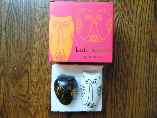 kate spade NEW YORK WOODLAND PARK OWL SALT AND PEPPER SET 4" NEW