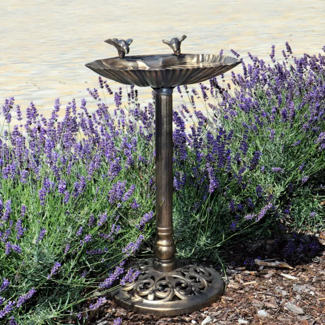 Vogeltränke stehend Vogelbad für Garten Terrasse Balkon Vogel Tränke Wasser Deko