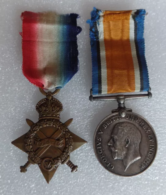 WW1 1914-15 STAR & WAR MEDAL to Pte W HEYS - 15589 R. LANCS - sent with tracking