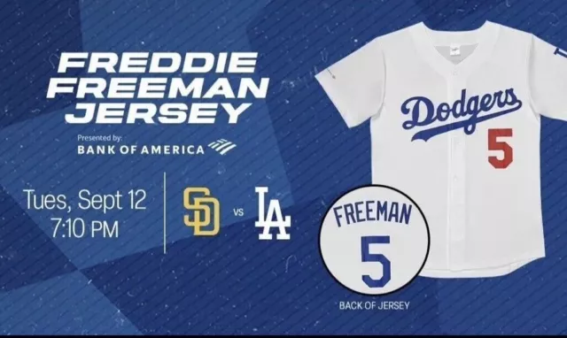 2023 Freddie Freeman LA Dodgers SGA Jersey Giveaway 9/12/2023 Medium