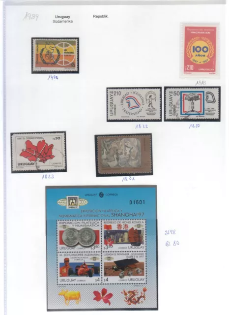 0451 - Uruguay -  Lot aus 1989 - 1997     gestempelt/postfrisch