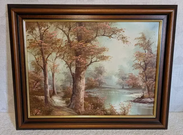 Vintage Oil Painting on Canvas Landscape Framed Size 15 x 19 in