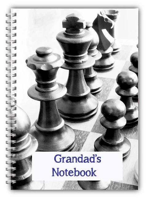 A5 Chess Personalised Notebook Dad Daddy Ruled Blank 50 Page Notepad Gift 02