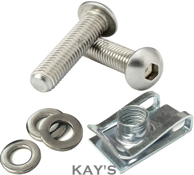 M4 M5 M6 M8 Button Head Screws With Chimney Lug Nuts & Washers Panel Fix Clips e M4 M5 M6 M8 Button Head Screws With Chimney Lug Nuts & Washers Panel Fix Clips e