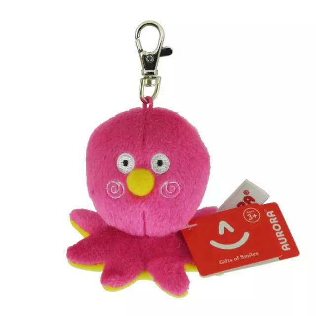 Peluche Aurora World - Clip Fanta-Sea Life - PULPO (4 pulgadas) - Nuevo clip para llaves