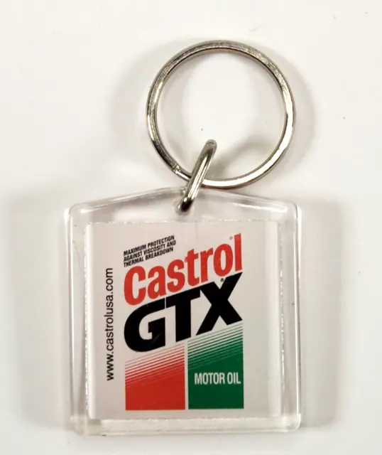 Vintage Castrol GTX Motor Oil Company Advertising Keychain Key Ring