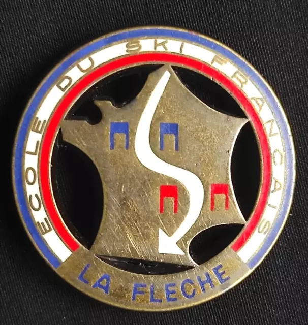 INSIGNE SKI FRANÇAIS -E.S.F-FLECHE DE BRONZE-DECAT Paris-徽章滑雪-Жетон лыжный-Badge