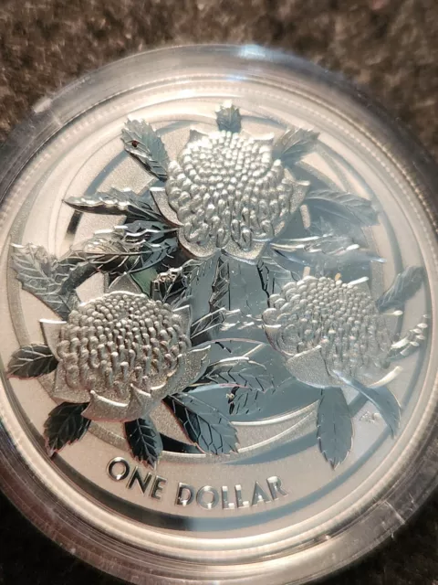 2022 1 oz Silver Wildflowers of Australia - Waratah. 1st of series from RAM.