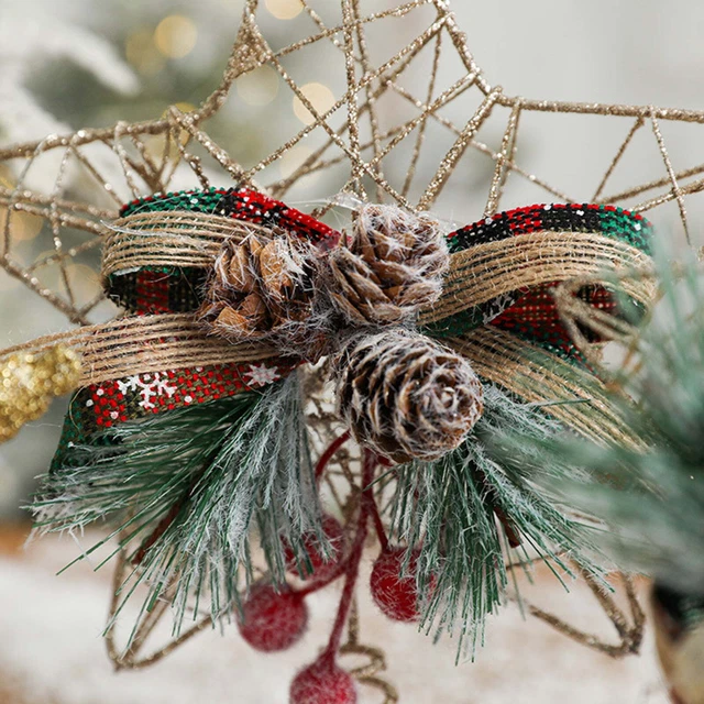 Glitter Star Christmas Tree Topper Ornaments Party Decoration Xmas Tree Decor