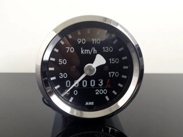 Mechanischer Mini-Tachometer speedometer tachymètre + Tageskilometer Ø48mm K1,4