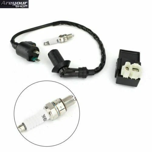 Black Magneto Racing Ignition Coil & Spark Plug & CDI For GY6 50CC 150CC 250CC_