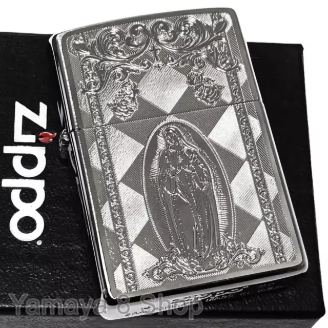 Zippo Lighter Holy Mother Maria Virgin Mary Metal Plate 1Side Etching Chrome