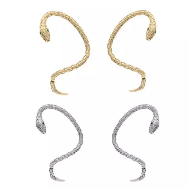 Women's Snake Stud Earrings Gold Silver Snake Ear Cuff Pierced Snake Earrings