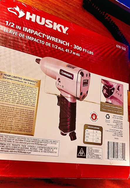 Husky 1/2" Impact Wrench 300 ft-lbs 676532 NEW In BOX