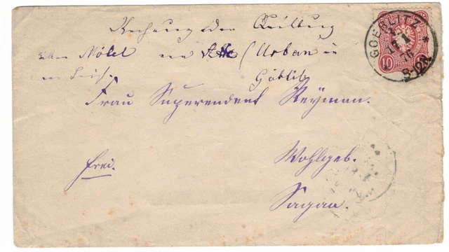 DR Deutsche Reichspost Brief 10 Pfennig Goerlitz 17.1.1876 gelaufen