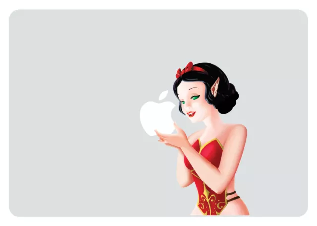 SW011 Elf Snow White Eating Apple Macbook Decal fits 11 inch