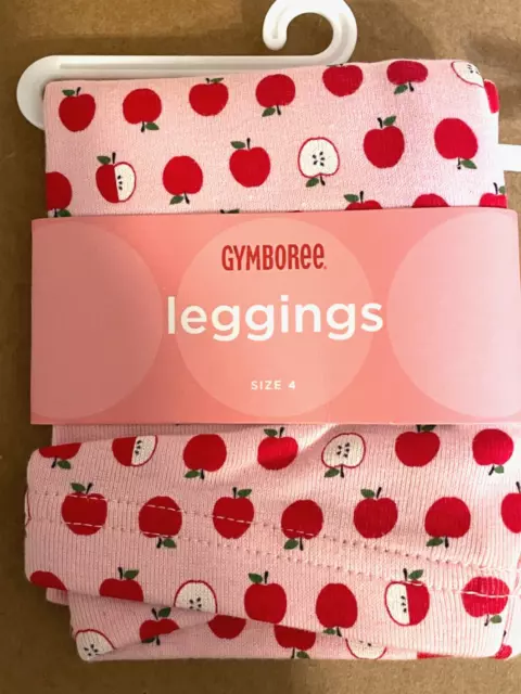 NEW Gymboree Pink * PREP SCHOOL * Red APPLE Girl's LEGGINGS - SIZE 4 - Pants