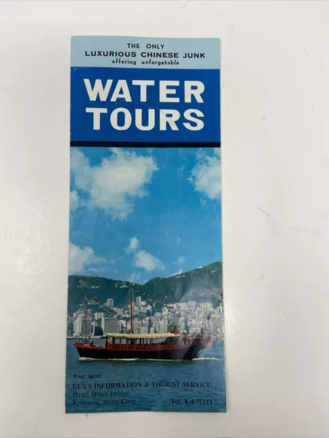 Vintage Hong Kong Travel Brochure Water Tours Map Kowloon Color Photos