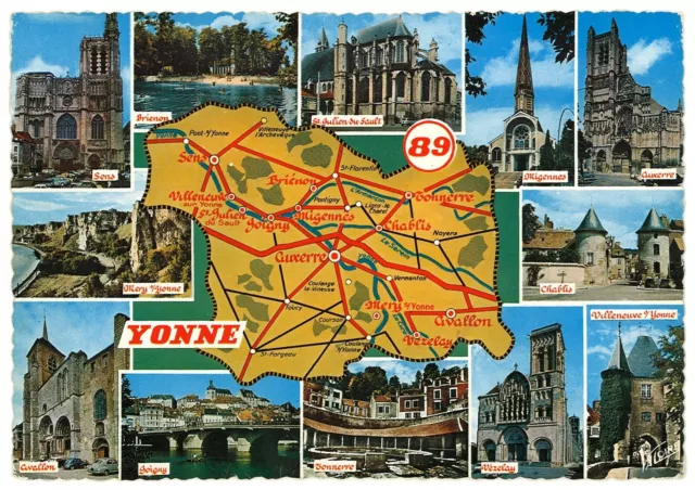 CPA Carte Postale YONNE (89) Vues diverses, circulée vers 1968