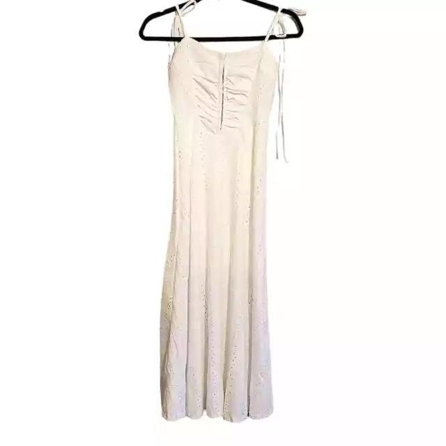 ASOS DESIGN Size 10 broderie strappy midi tea dress hook eye detail in white