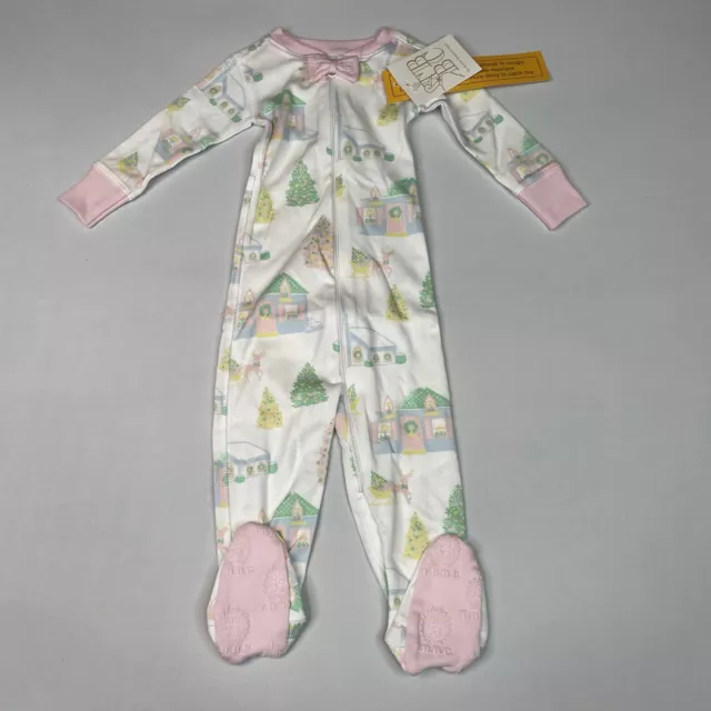 The Beaufort Bonnet Company Girl 3-6M Noelles Night Night Footed Sleigh Bells