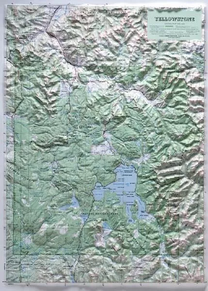 Yellowstone National Park Raised Relief Map