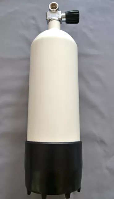 Tauchflasche 5 Liter 200bar komplett mit Mono-Ventil und Standfuss weiß