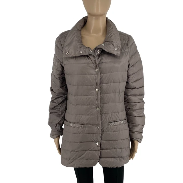 Doudoune Courte Marron Satin Glacé Rinascimento - Veste Femme Taille M, Occasion Très Bon état