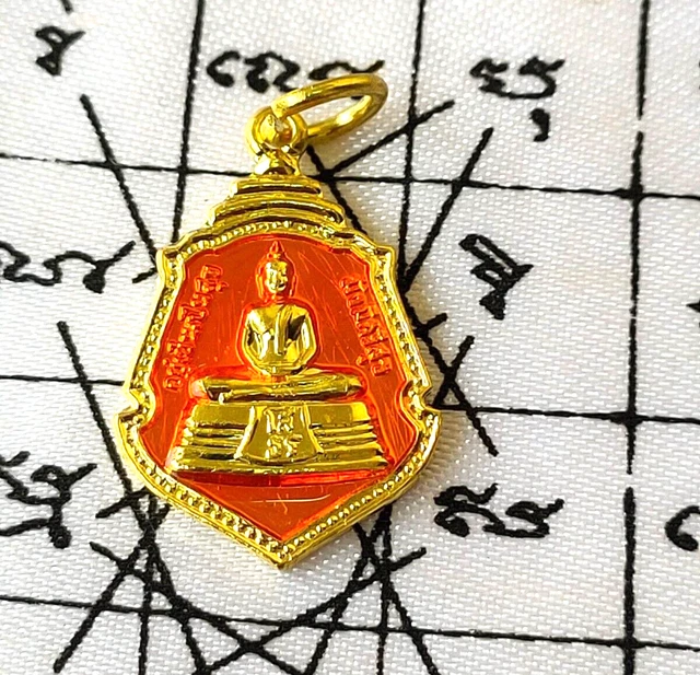 Tiny Pendant Phra LP Sothorn Buddha Life Protection Talisman Yant Thai Amulet MA