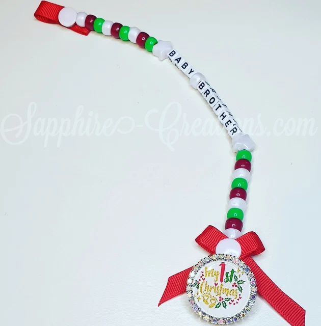 Navidad Mi primer bebé ficticio clip chupete rosa azul baby shower regalo niñas niños