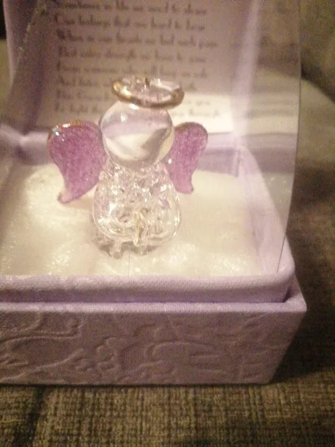 Glass GUARDIAN ANGEL BLESSING BOX Verse. Gift
