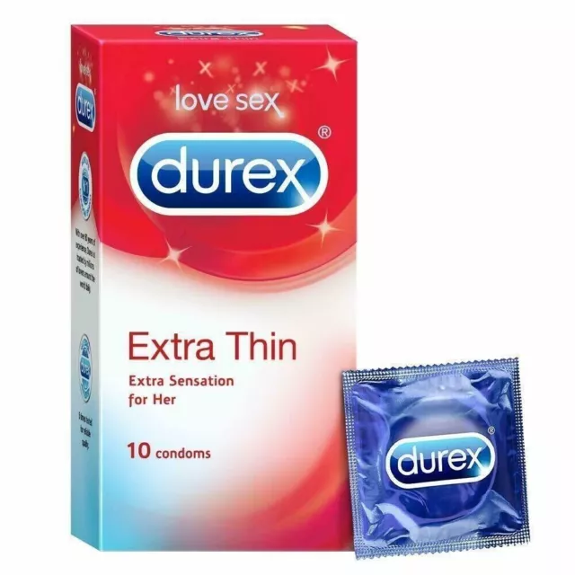 Durex Extra Thin Feel Condoms(20 Pieces) Sealed Retail Boxes 100% Orirginal