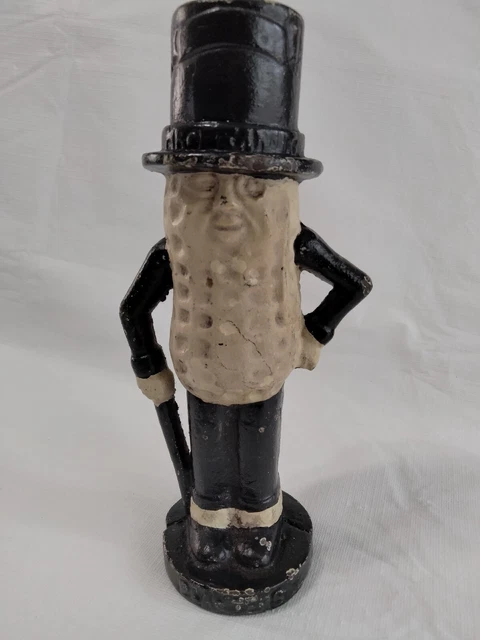 Vintage 1950'S Cast Iron Mr. Peanut Bank