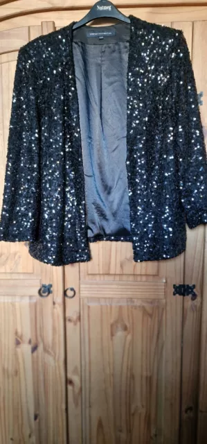 BLACK SEQUIN JACKET By French Connection Size 16 30.00 PicClick UK