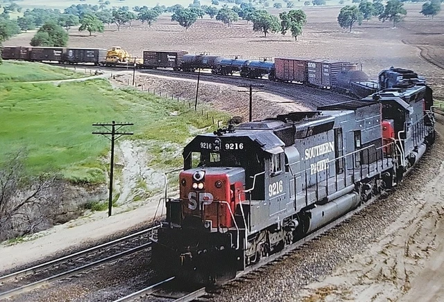 Train PC Southern Pacific Railroad Engine 9216 Tehachapi Mountain Tunnels Calif