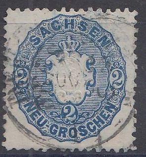 Sachsen, Mi.Nr. 17 Staatswappen (3 Pf.)