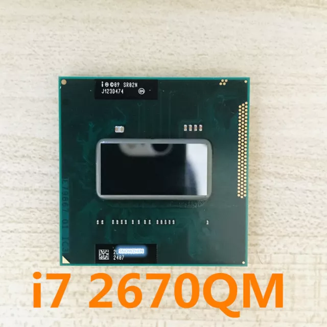 Intel Core i7-2670QM CPU Quad-Core 2.2GHz 6M SR02N Socket G2 Notebook Processor