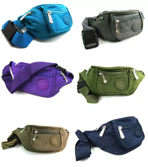 Unisex Light Weight Travel Waist Bag Bum Holiday Security 4 Zipped Pockets Pouch