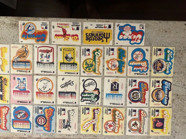 1979 MLB Hi-Gloss Fleer Grand Slam Stickers Original 28 Stickers