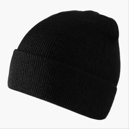 UK Beanie Hat Mens Ladies Womens Winter Woolly Ski Knitted Turn Up